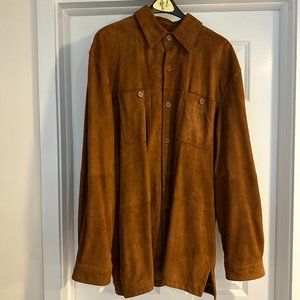Baracuta Suede Shirt Jacket Mens size XXL brown